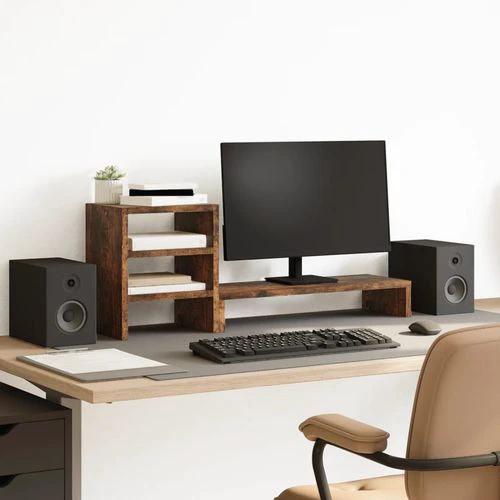 vidaXL Monitor Stand with Desk Organiser White Engineered Wood by vidaXL