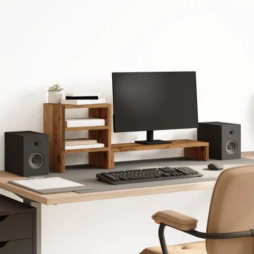vidaXL Monitor Stand with Desk Organiser White Engineered Wood by vidaXL