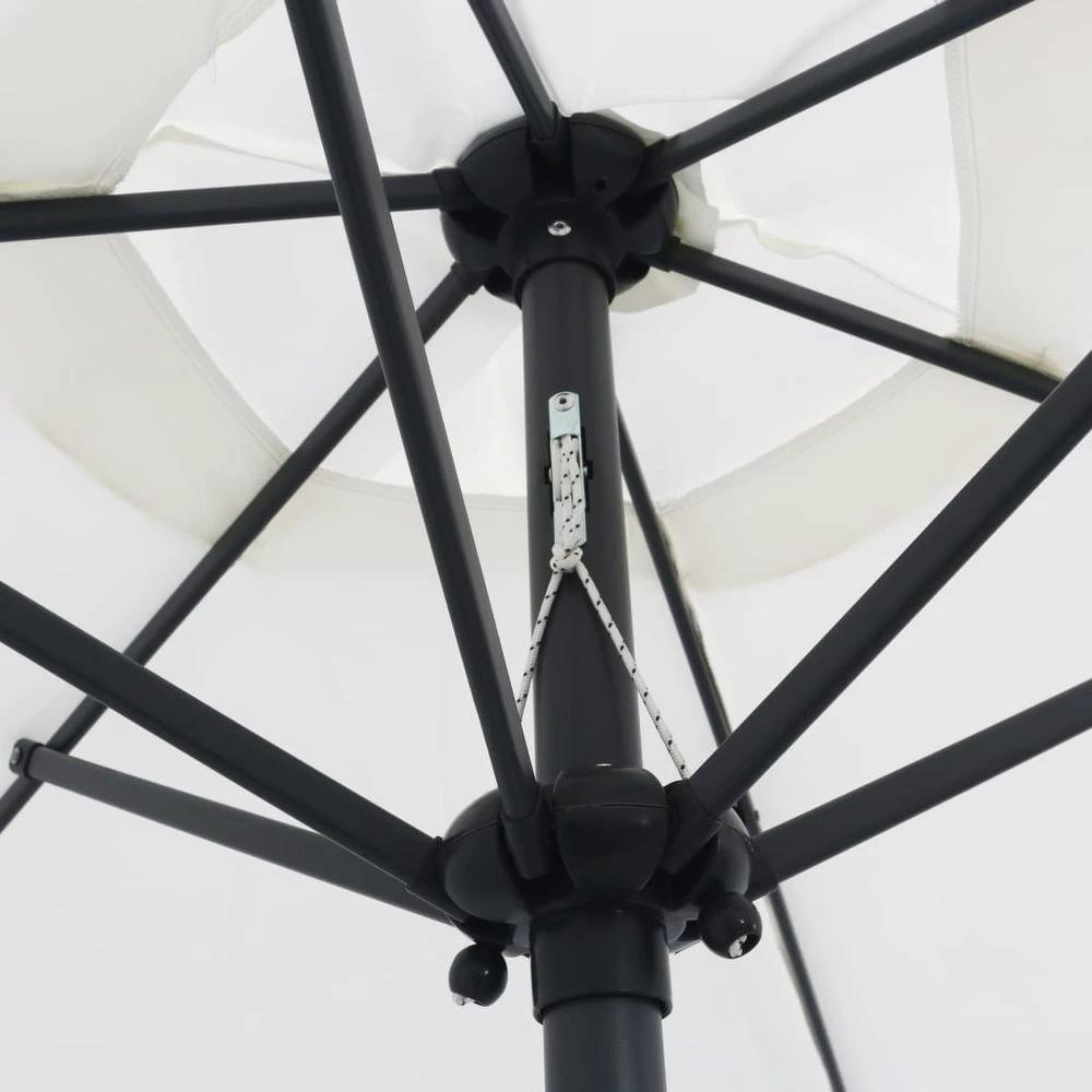 vidaXL Parasol Sand vidaXL White 200x224 cm Aluminium - Uncategorized Parasol