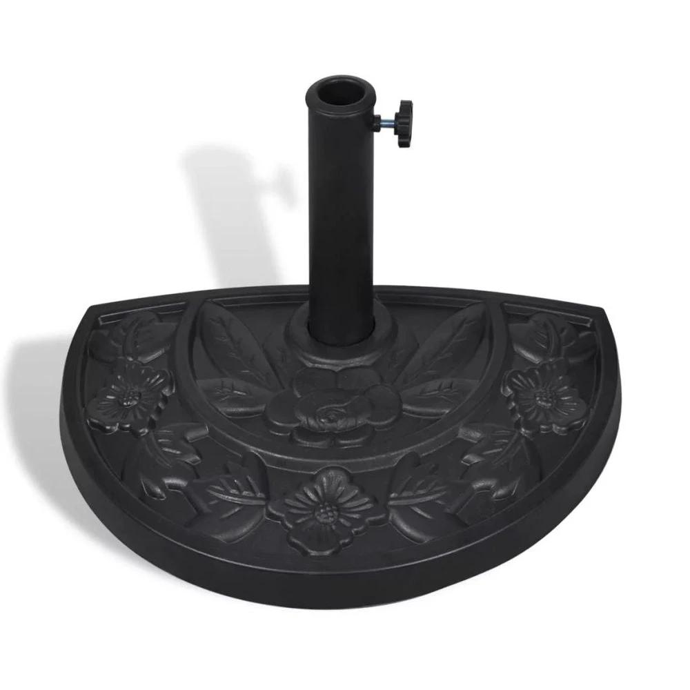 Resin Half Round Parasol Base vidaXL by vidaXL