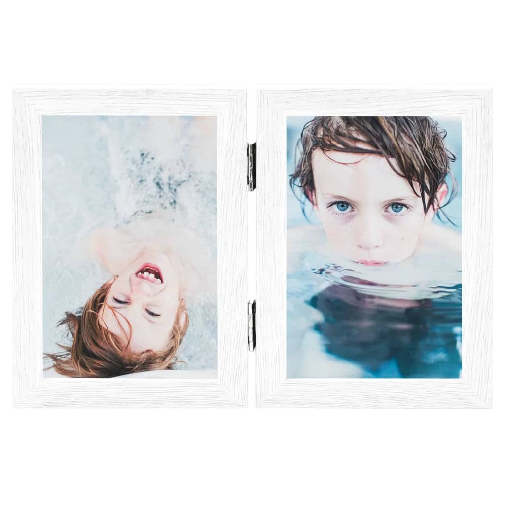 vidaXL vidaXL Bifold Photo Frame Collage White 2x - Photo Frame