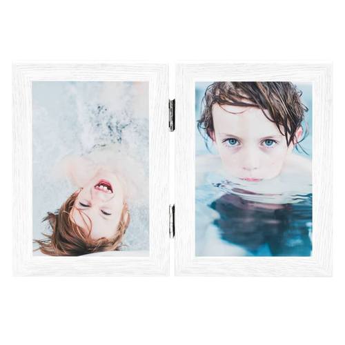 vidaXL Bifold Photo Frame Collage White 2x by vidaXL