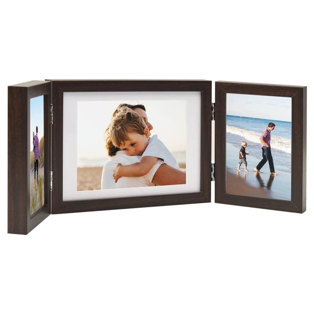 vidaXL vidaXL Trifold Photo Frame Collage Light Brown 22x15 cm+2x - Photo Frame