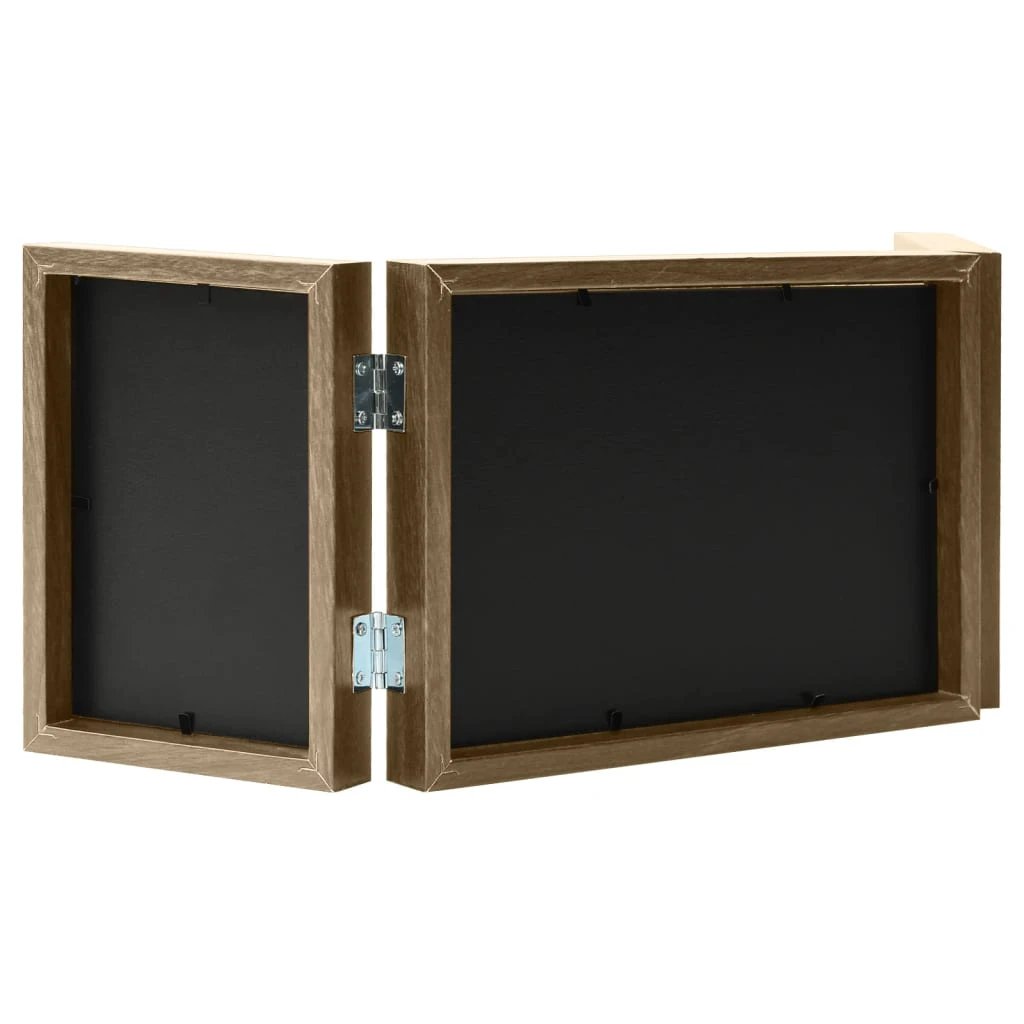 vidaXL Trifold Photo Frame Collage Light Brown 22x15 cm+2x by vidaXL