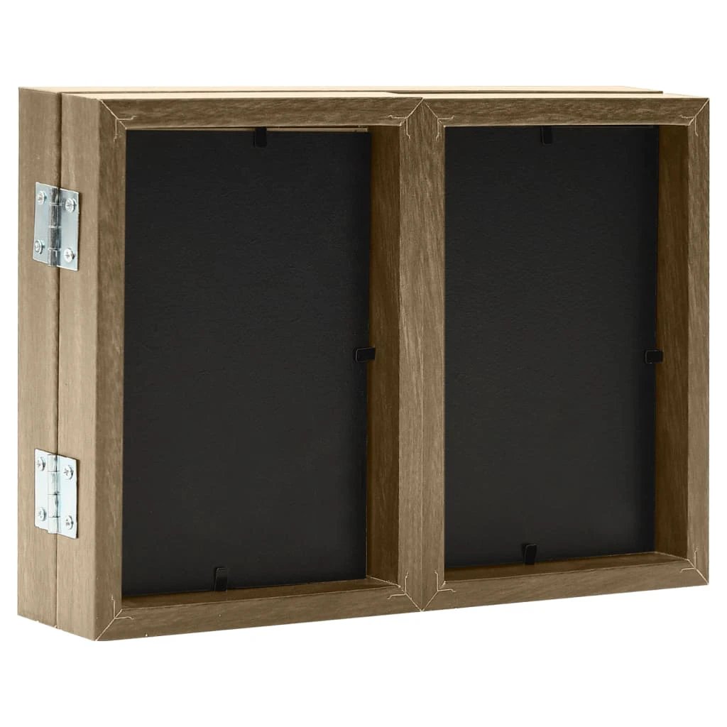 vidaXL Trifold Photo Frame Collage Light Brown 22x15 cm+2x by vidaXL
