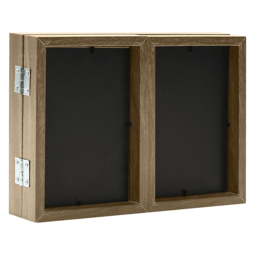 vidaXL Trifold Photo Frame Collage Light Brown 22x15 cm+2x by vidaXL