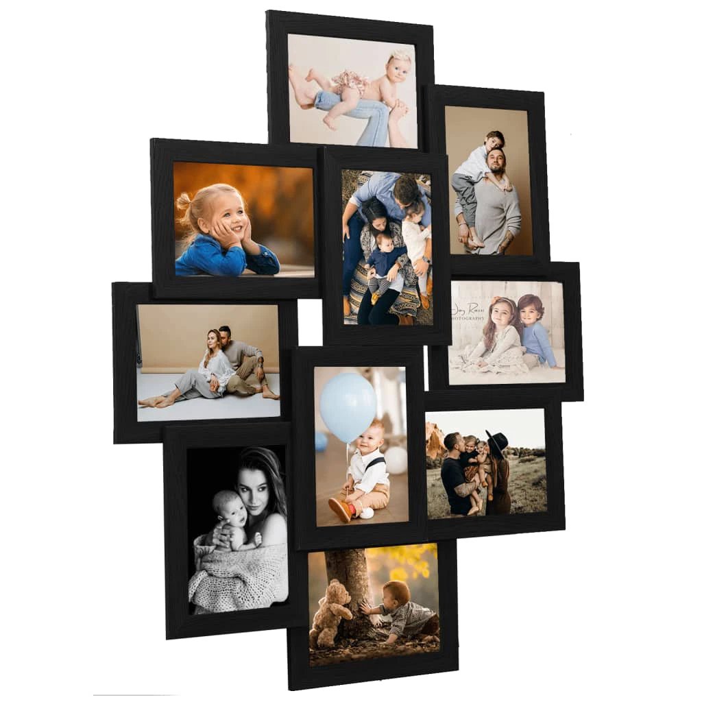 vidaXL vidaXL Collage Photo Frame for 10x(10x15 cm) Picture Light Brown MDF - Photo Frame