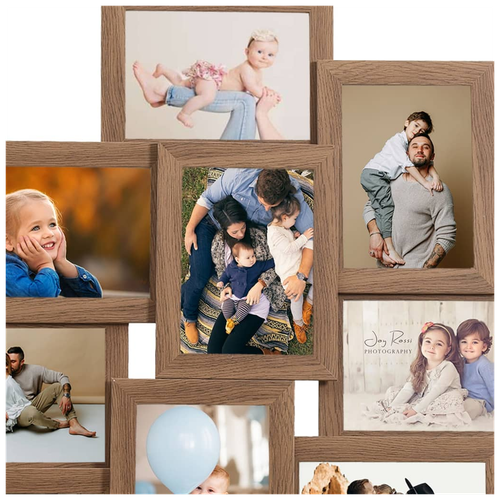 vidaXL vidaXL Collage Photo Frame for 10x(10x15 cm) Picture Light Brown MDF - Photo Frame