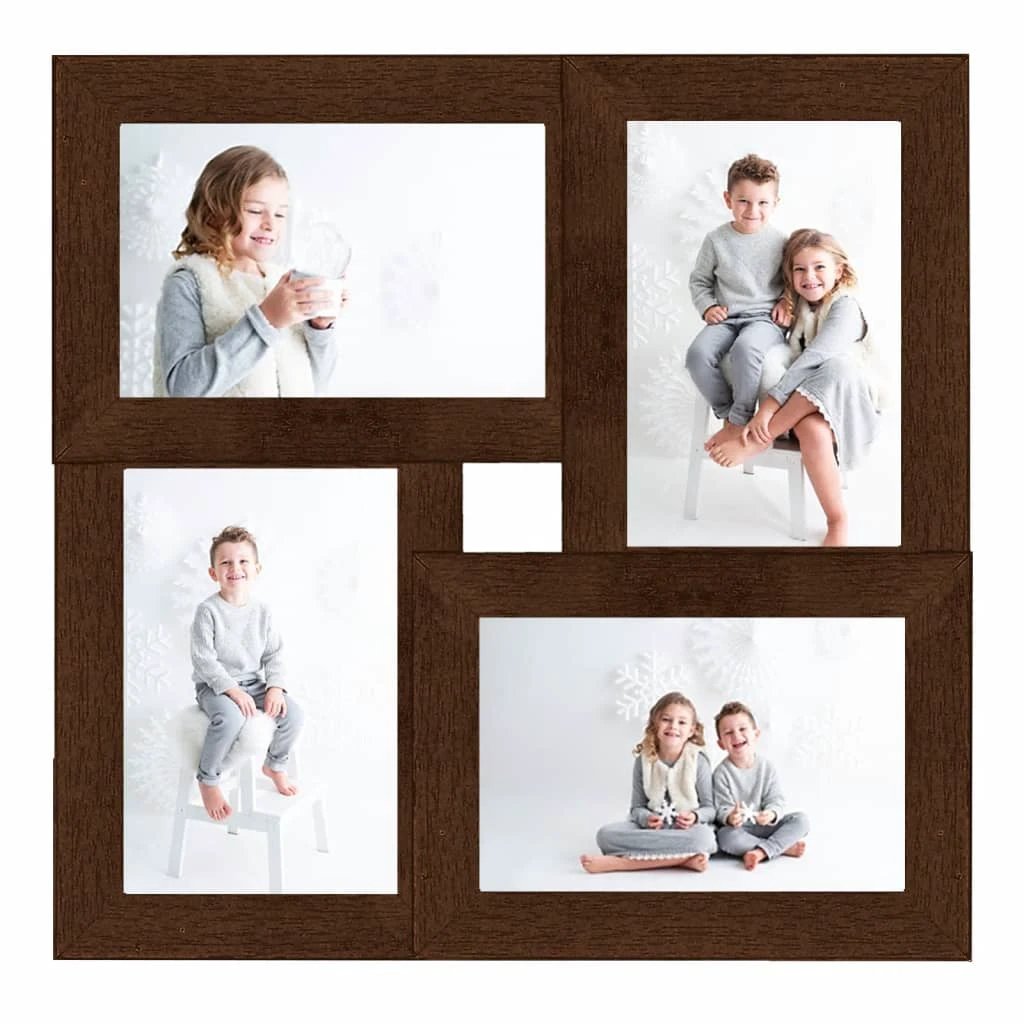 vidaXL Collage Photo Frame for 4x(10x15 cm) Picture Light Brown MDF by vidaXL