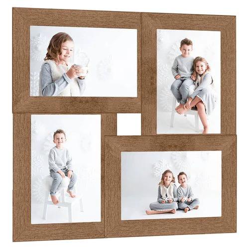 vidaXL Collage Photo Frame for 4x(10x15 cm) Picture Light Brown MDF by vidaXL