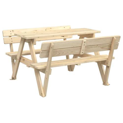 vidaXL Picnic Table for 4 Kids with Umbrella Hole Solid Wood Fir by vidaXL