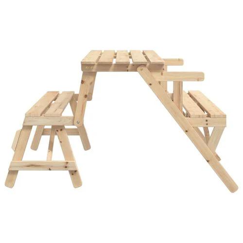 vidaXL Picnic Table with Benches Solid Wood Fir 2-in-1 Convertible by vidaXL