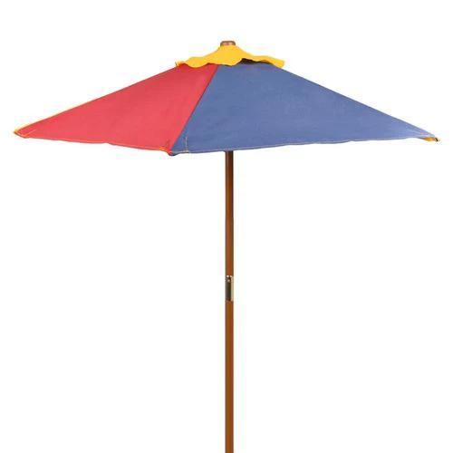 vidaXL Kids' Picnic Table with Benches and Parasol Multicolour Wood - Picnic Tables