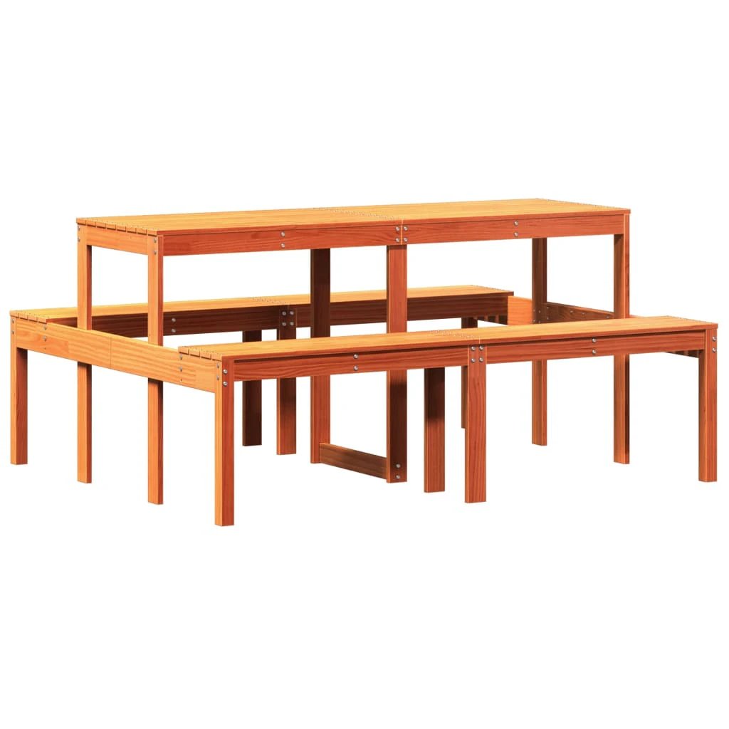 vidaXL Picnic Table Wax Brown 110x134x75 cm Solid Wood Pine by vidaXL