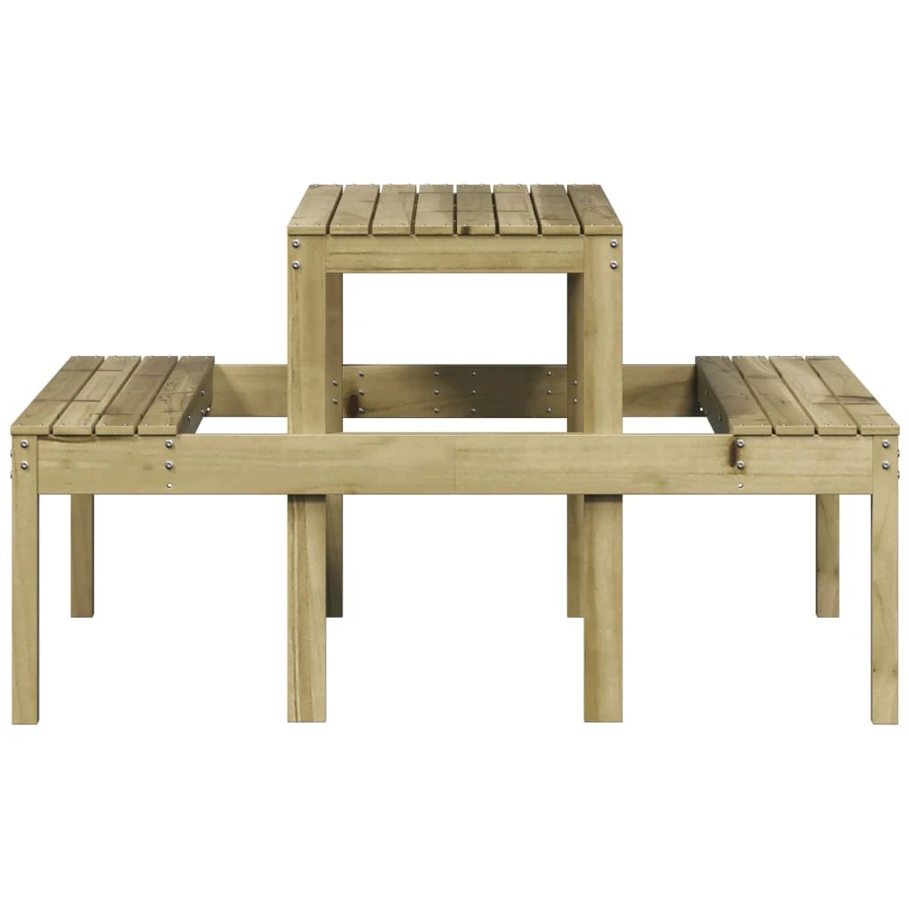 vidaXL Picnic Table Wax Brown 110x134x75 cm Solid Wood Pine by vidaXL