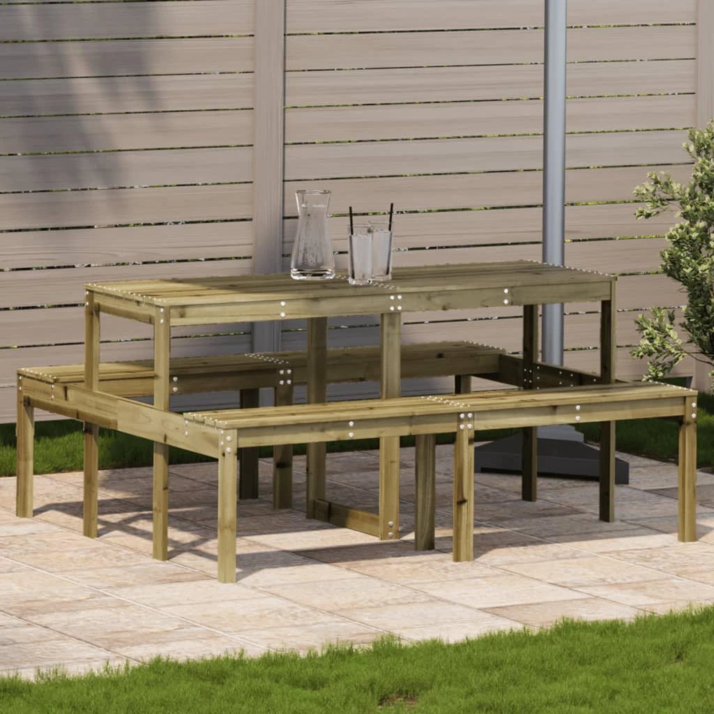 vidaXL vidaXL Picnic Table Wax Brown 110x134x75 cm Solid Wood Pine - Picnic Tables