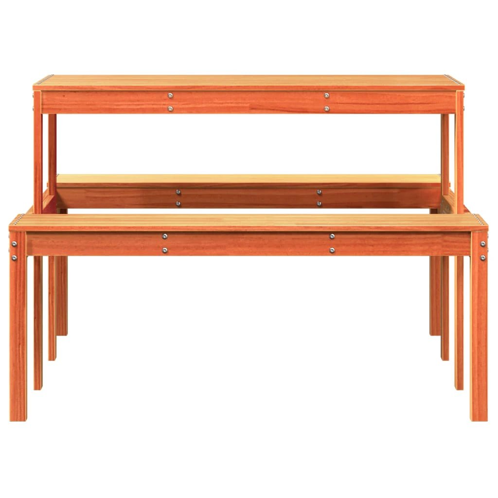 vidaXL vidaXL Picnic Table Wax Brown 110x134x75 cm Solid Wood Pine - Picnic Tables