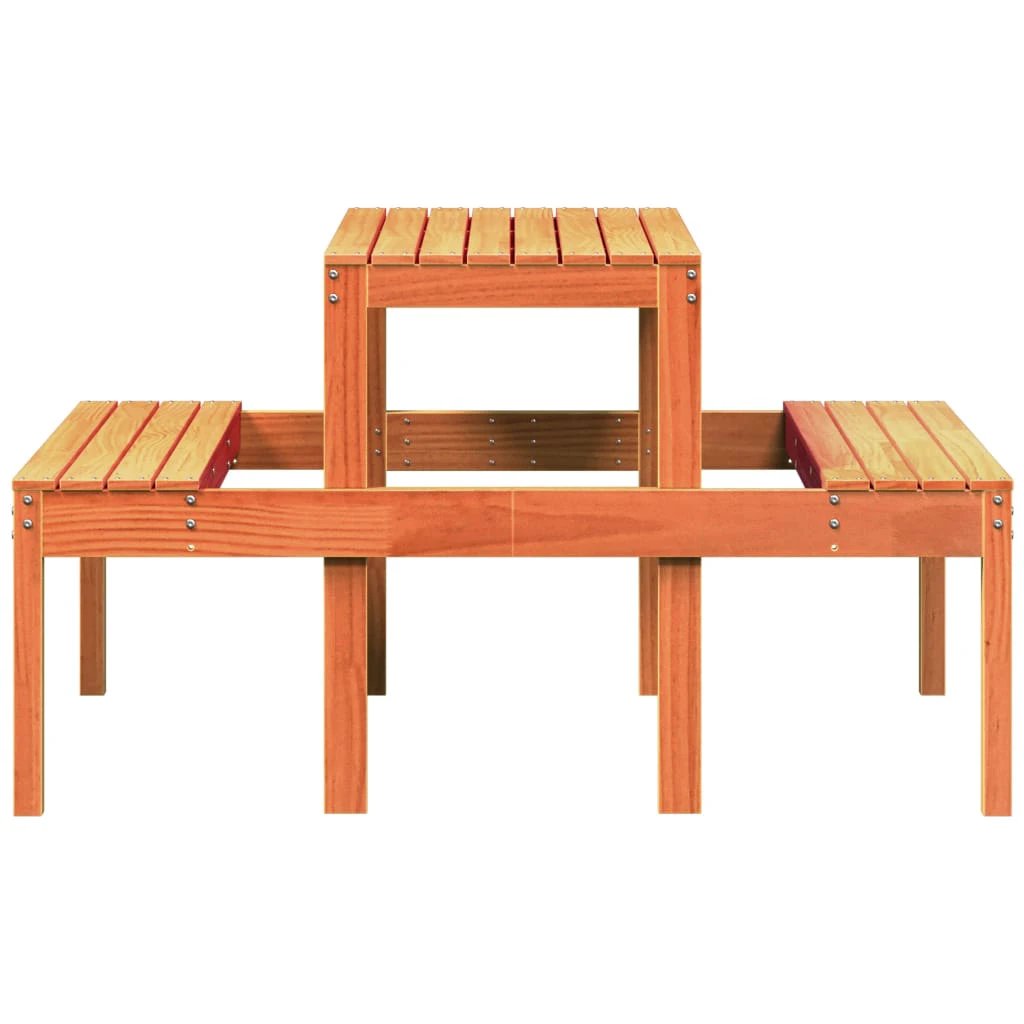vidaXL vidaXL Picnic Table Wax Brown 110x134x75 cm Solid Wood Pine - Picnic Tables