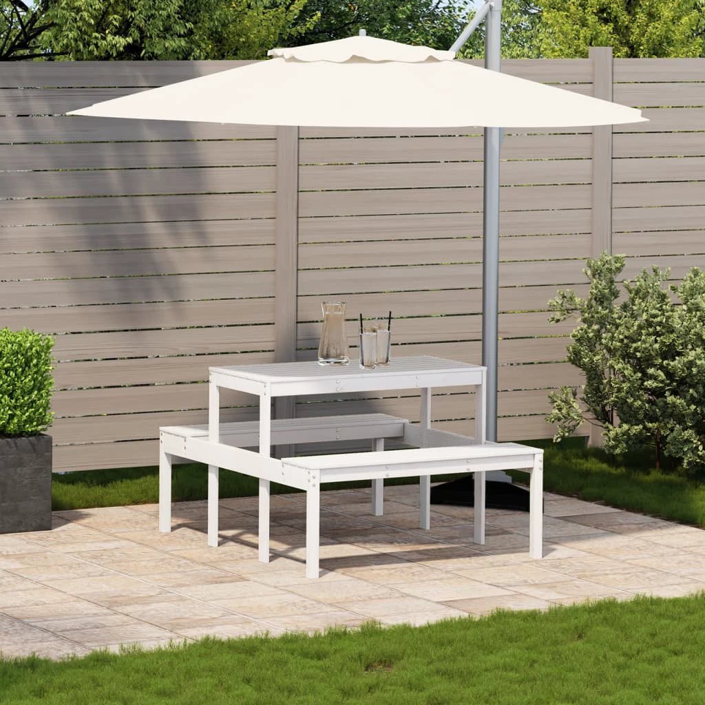 vidaXL vidaXL Picnic Table Wax Brown 110x134x75 cm Solid Wood Pine - Picnic Tables