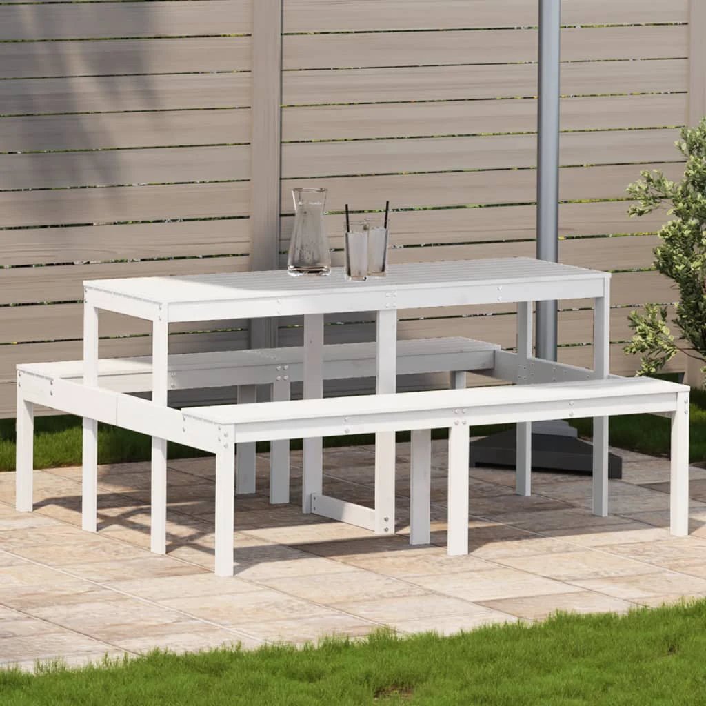vidaXL Picnic Table Wax Brown 110x134x75 cm Solid Wood Pine by vidaXL