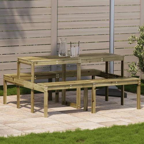 vidaXL Picnic Table Wax Brown 110x134x75 cm Solid Wood Pine by vidaXL