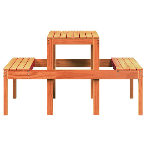 vidaXL Picnic Table Wax Brown 110x134x75 cm Solid Wood Pine by vidaXL