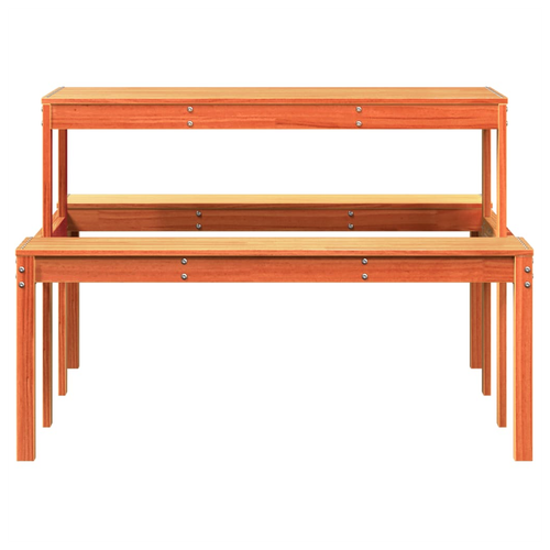 vidaXL Picnic Table Wax Brown 110x134x75 cm Solid Wood Pine by vidaXL
