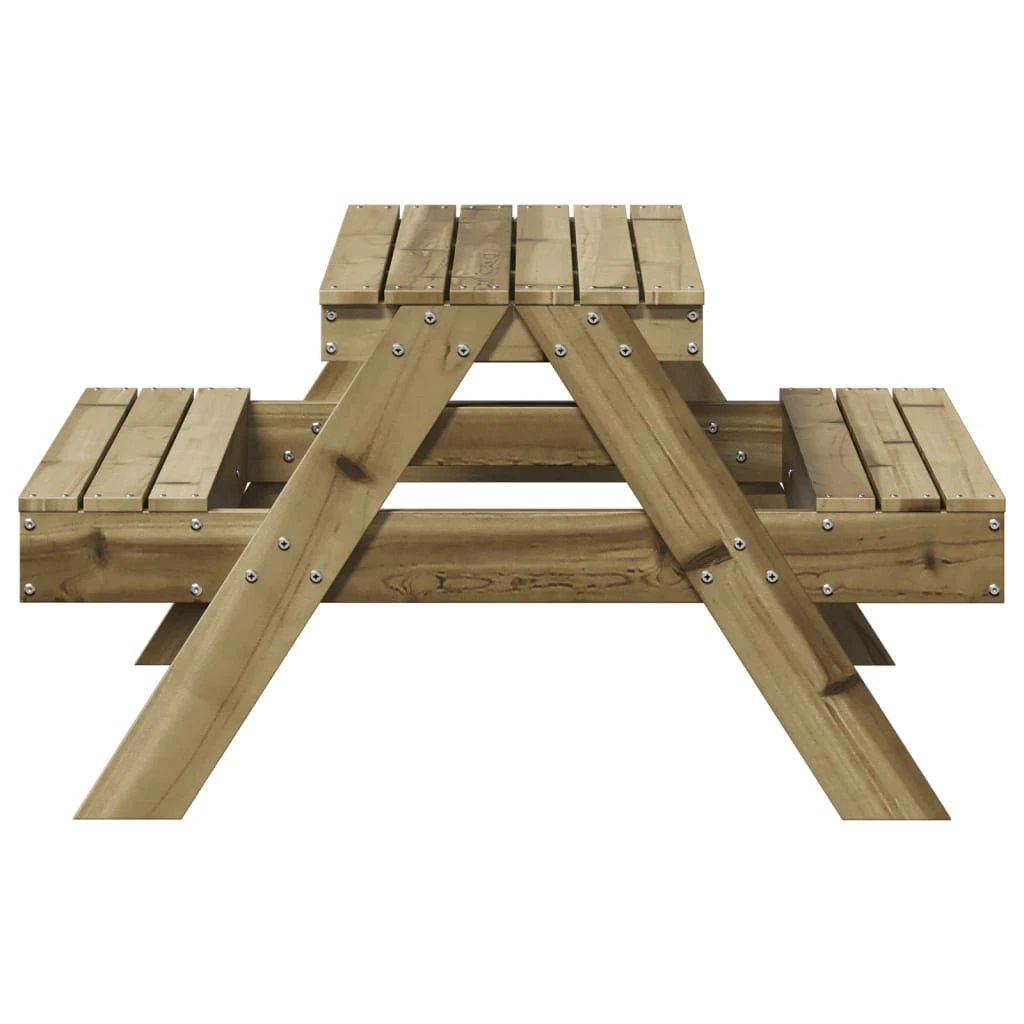 vidaXL Picnic Table for Kids Wax Brown 88x97x52 cm Solid Wood Pine by vidaXL