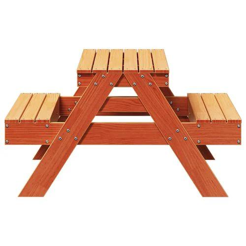 vidaXL Picnic Table for Kids Wax Brown 88x97x52 cm Solid Wood Pine - Picnic Tables