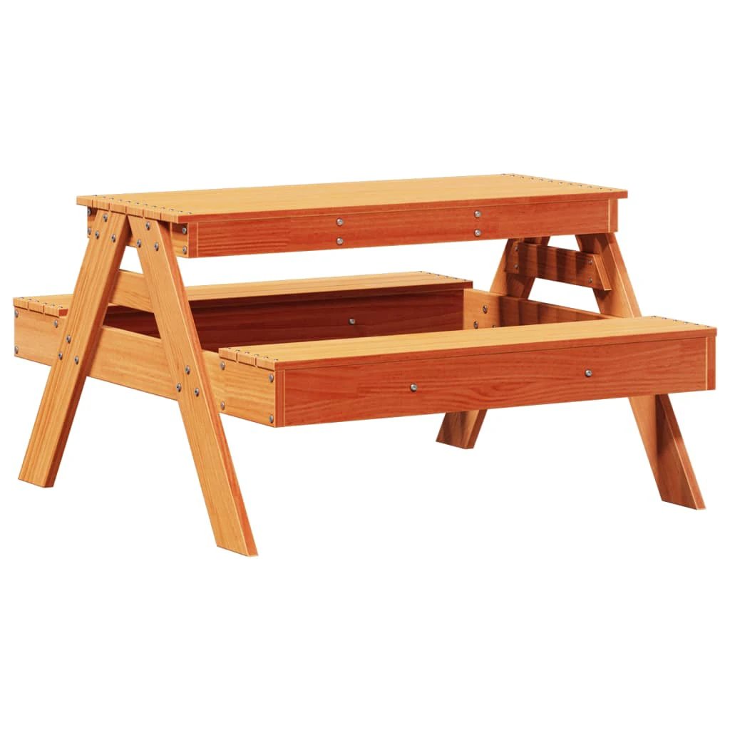 vidaXL Picnic Table for Kids Wax Brown 88x97x52 cm Solid Wood Pine - Picnic Tables