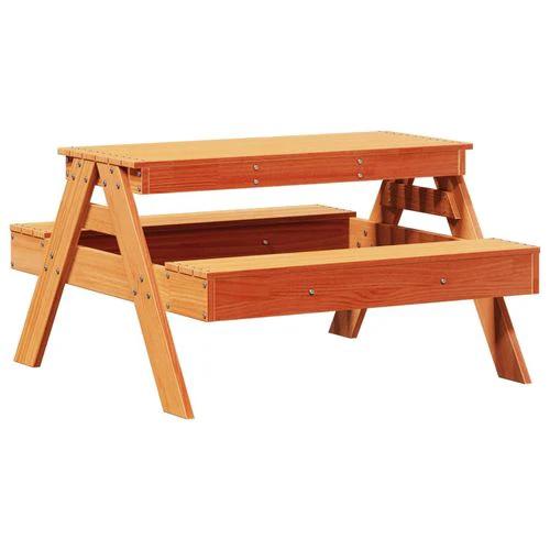 vidaXL Picnic Table for Kids Wax Brown 88x97x52 cm Solid Wood Pine - Picnic Tables