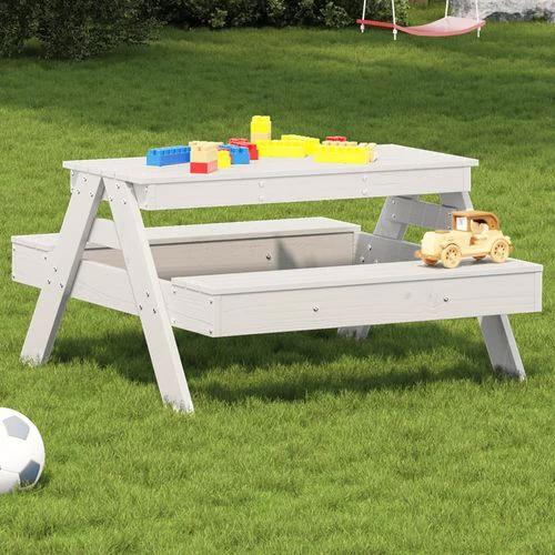 vidaXL Picnic Table for Kids Wax Brown 88x97x52 cm Solid Wood Pine - Picnic Tables