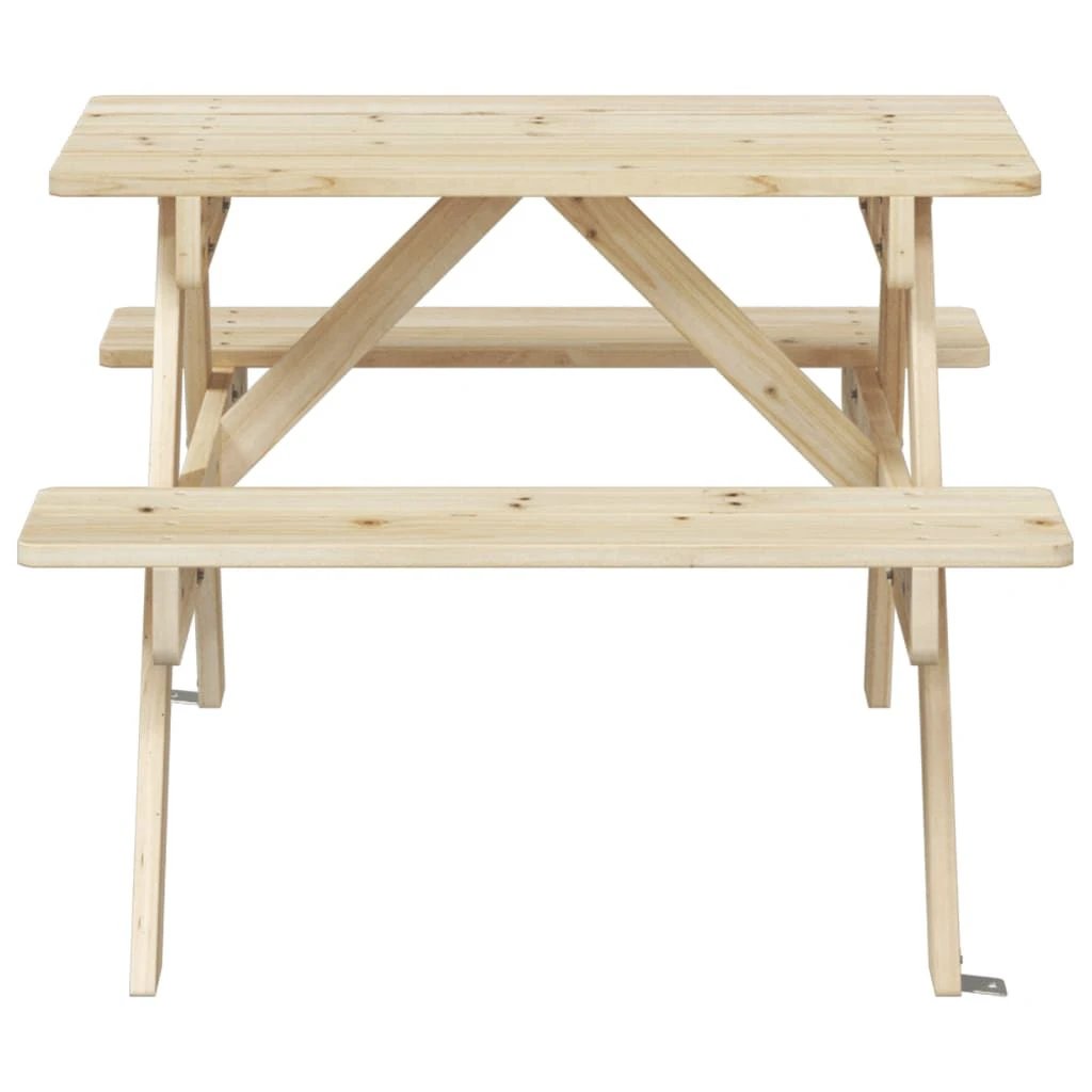 vidaXL vidaXL Kids' Picnic Table with Benches and Parasol Multicolour Wood - Picnic Tables