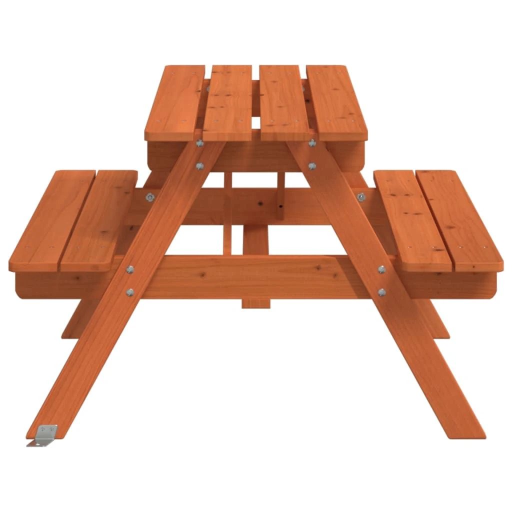 vidaXL Kids' Picnic Table with Benches and Parasol Multicolour Wood by vidaXL