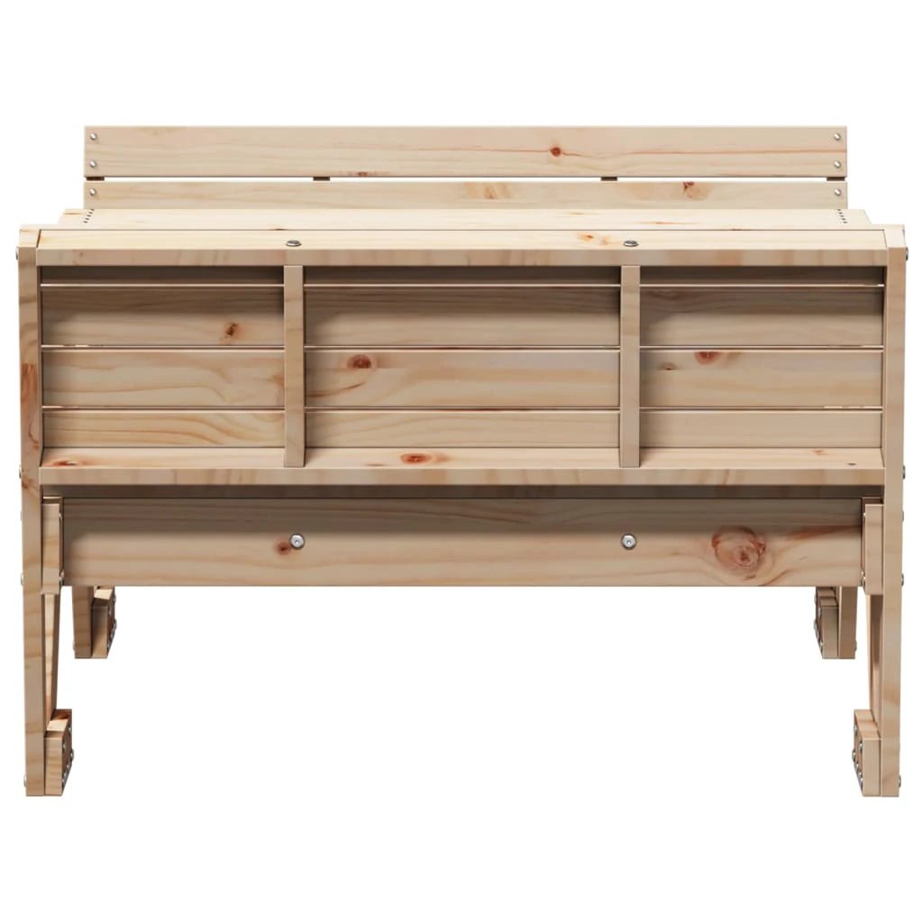 vidaXL Picnic Table for Kids Wax Brown 88x122x58 cm Solid Wood Pine by vidaXL