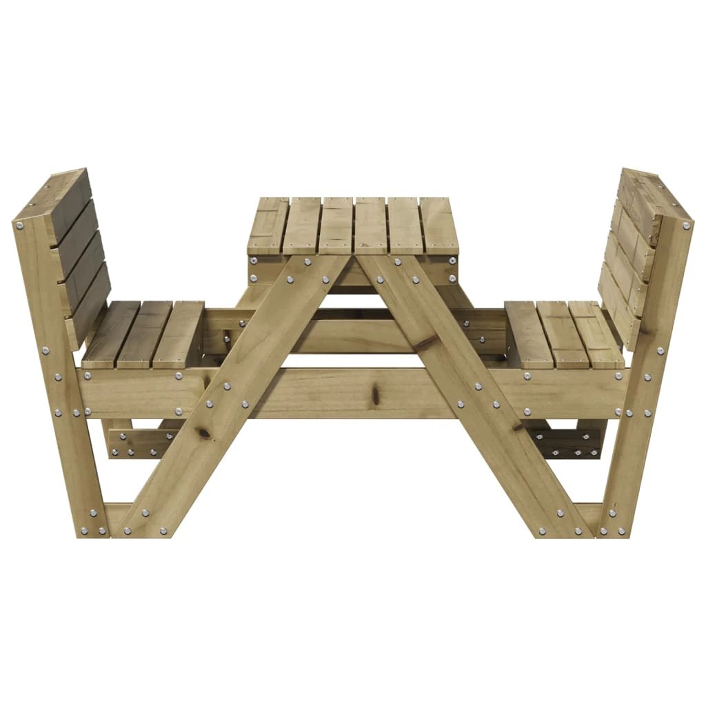 vidaXL Picnic Table for Kids Wax Brown 88x122x58 cm Solid Wood Pine by vidaXL