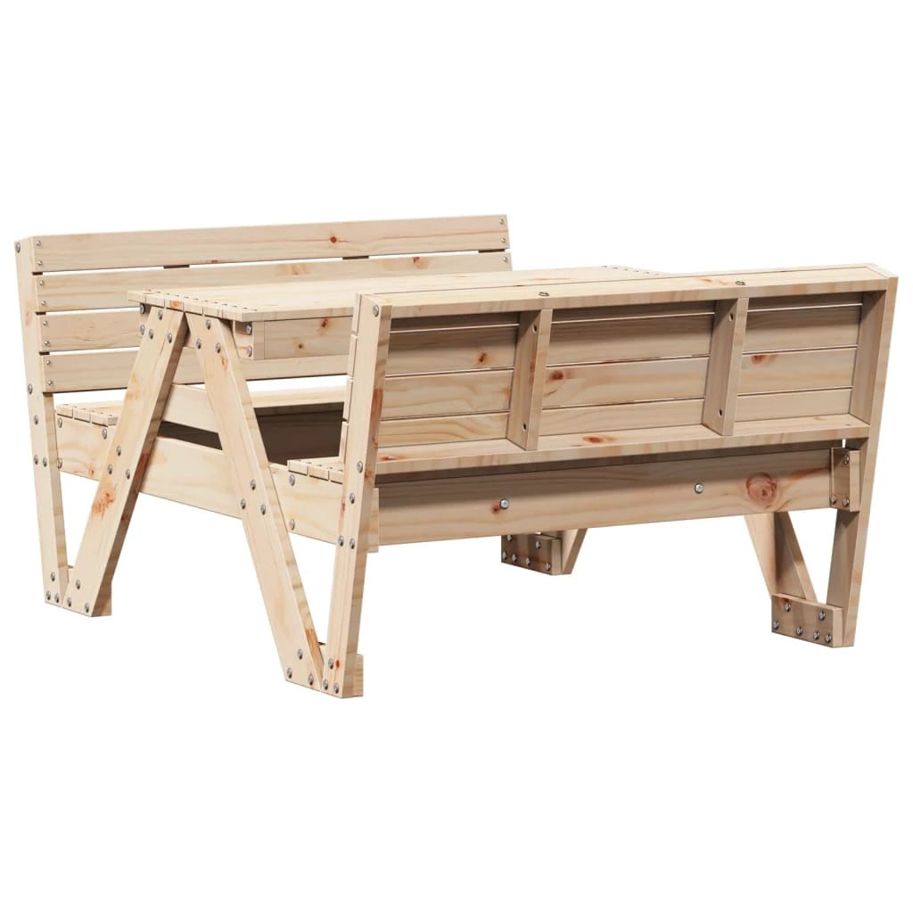 vidaXL Picnic Table for Kids Wax Brown 88x122x58 cm Solid Wood Pine by vidaXL