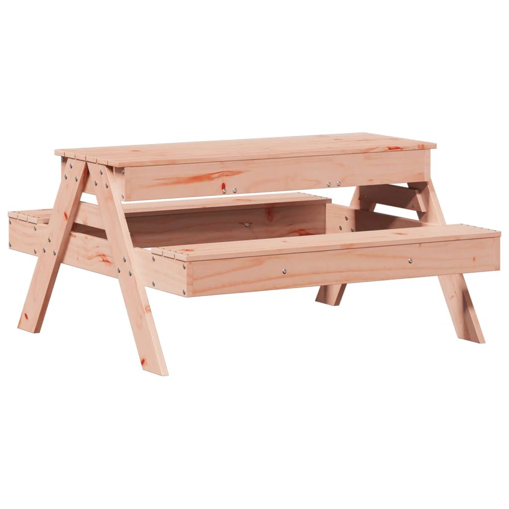 vidaXL Picnic Table with Sandpit for Kids Wax Brown Solid Wood Pine - Picnic Tables