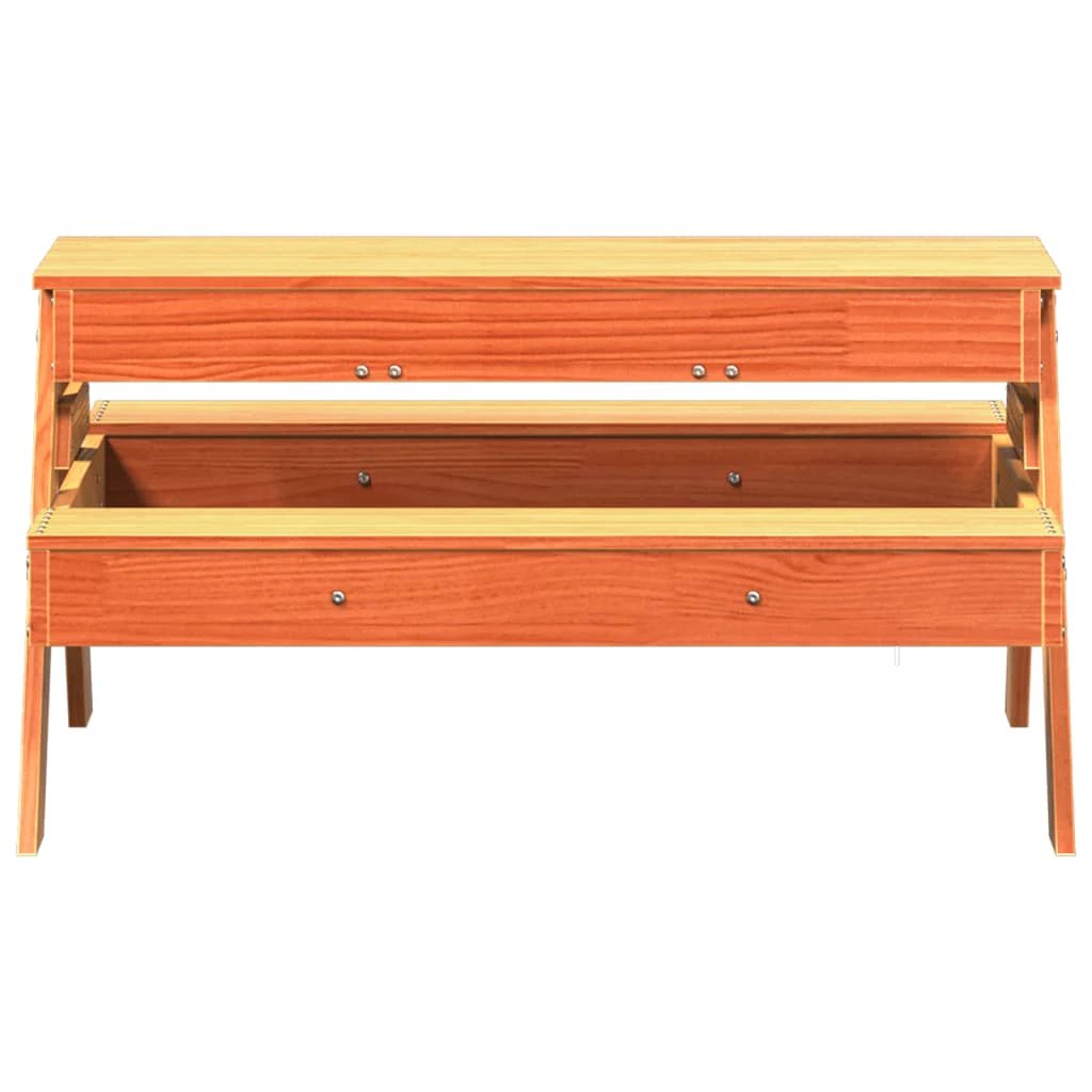 vidaXL Picnic Table with Sandpit for Kids Wax Brown Solid Wood Pine by vidaXL