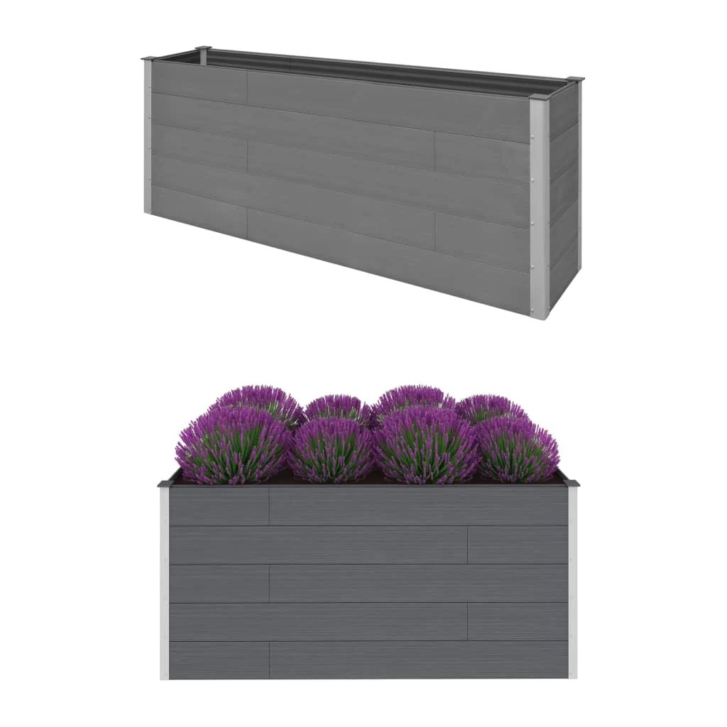 vidaXL vidaXL Garden Raised Bed 250x50x54 cm WPC Grey - Uncategorized Raised Beds