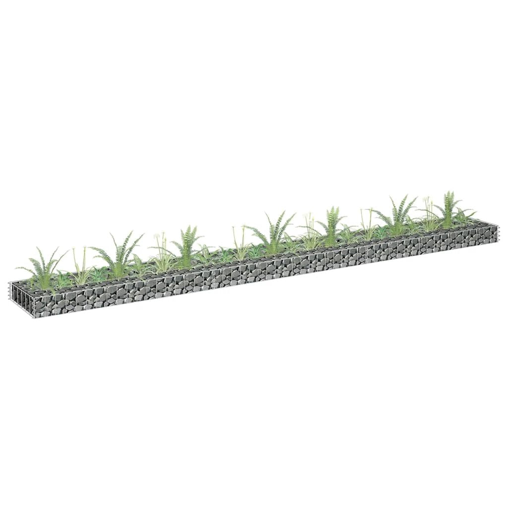 vidaXL Gabion Raised Bed Galvanised Steel 90x30x10 cm by vidaXL