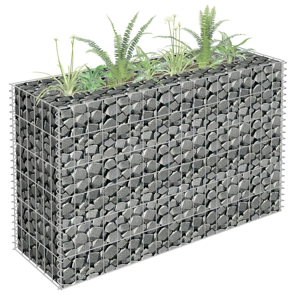 vidaXL vidaXL Gabion Raised Bed Galvanised Steel 90x30x10 cm - Raised Beds