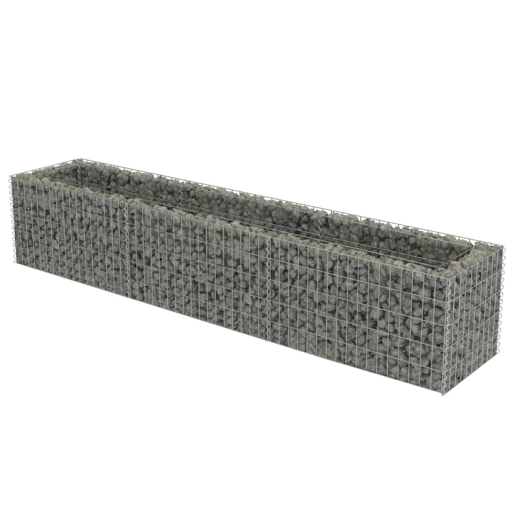 vidaXL Gabion Raised Bed Galvanised Steel 450x90x100 cm by vidaXL