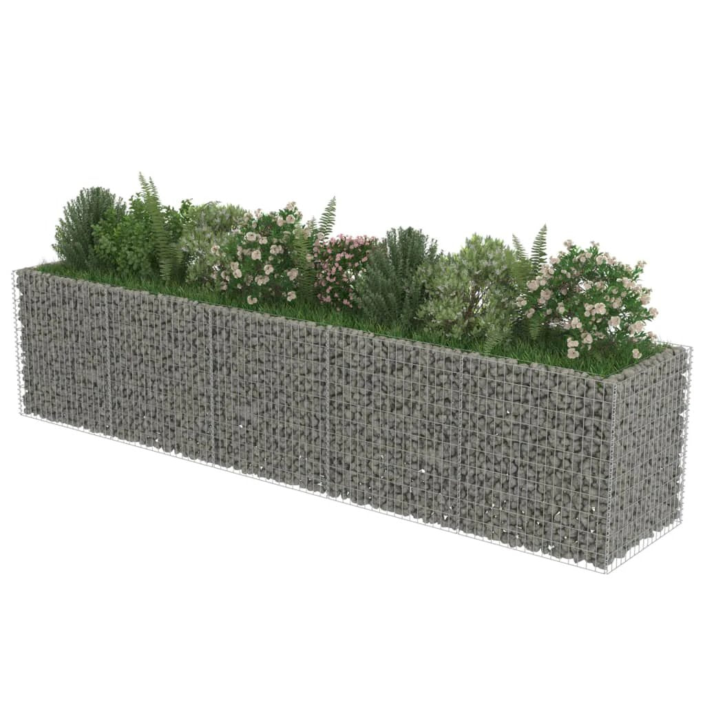 vidaXL vidaXL Gabion Raised Bed Galvanised Steel 450x90x100 cm - Raised Beds