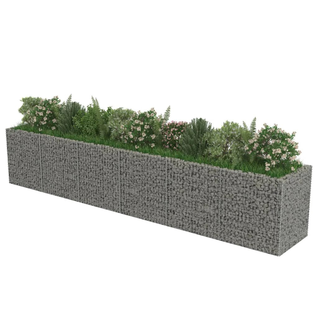 vidaXL vidaXL Gabion Raised Bed Galvanised Steel 450x90x100 cm - Raised Beds