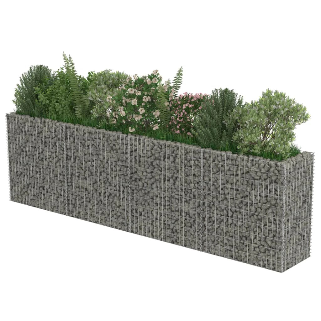 vidaXL vidaXL Gabion Raised Bed Galvanised Steel 450x90x100 cm - Raised Beds