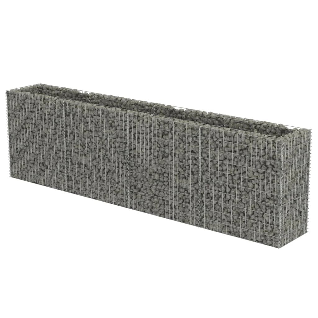 vidaXL vidaXL Gabion Raised Bed Galvanised Steel 450x90x100 cm - Raised Beds