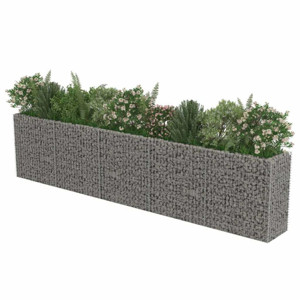 vidaXL vidaXL Gabion Raised Bed Galvanised Steel 450x90x100 cm - Raised Beds