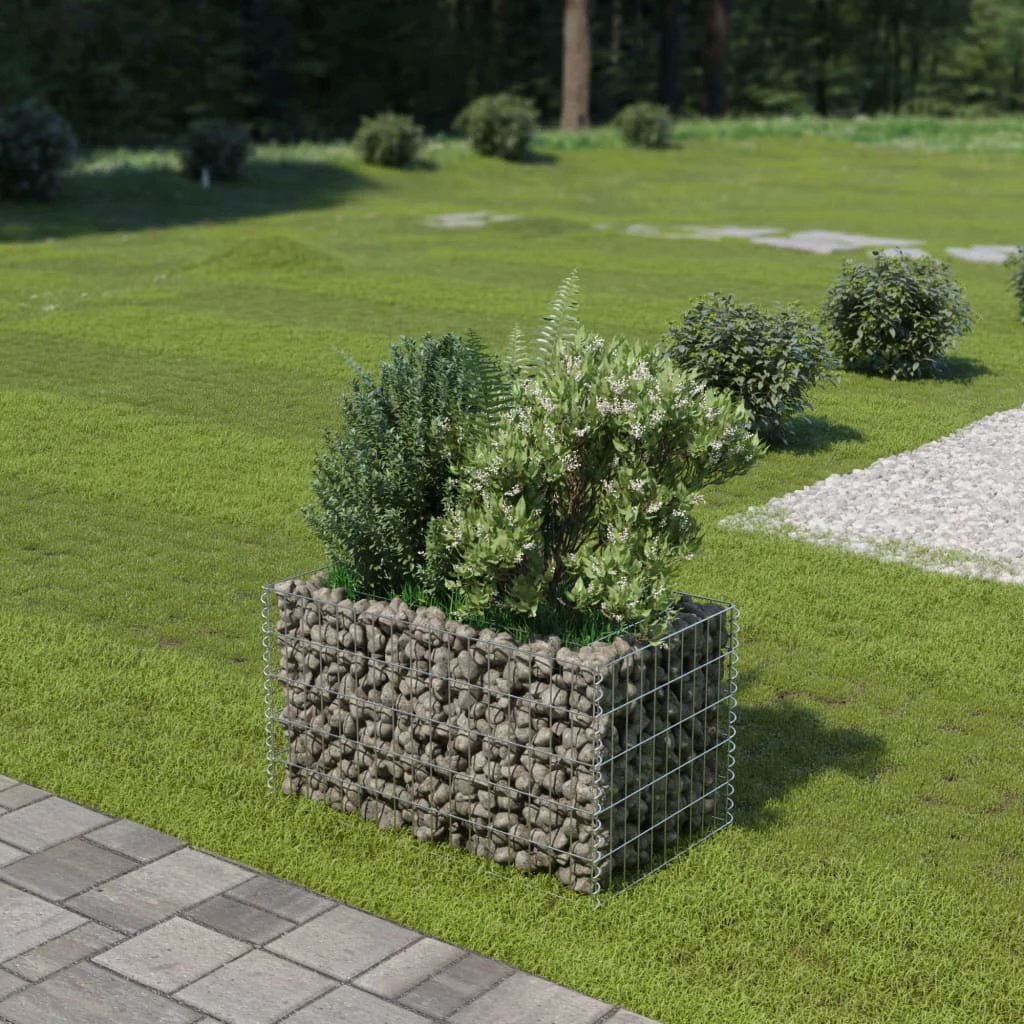 vidaXL vidaXL Gabion Raised Bed Galvanised Steel 450x90x100 cm - Raised Beds