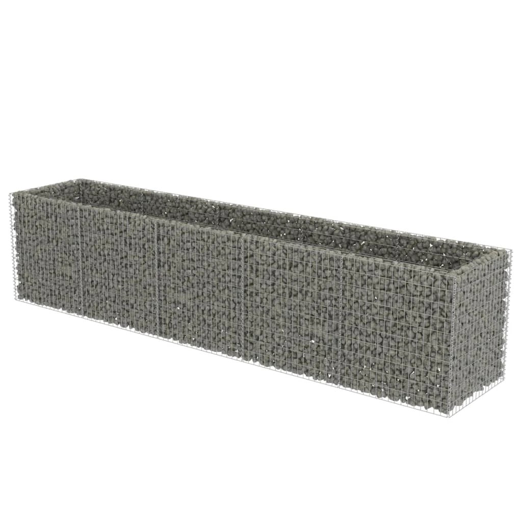 vidaXL vidaXL Gabion Raised Bed Galvanised Steel 450x90x100 cm - Raised Beds